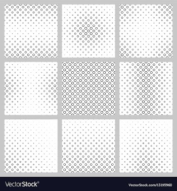 Black and white circle pattern set vector image