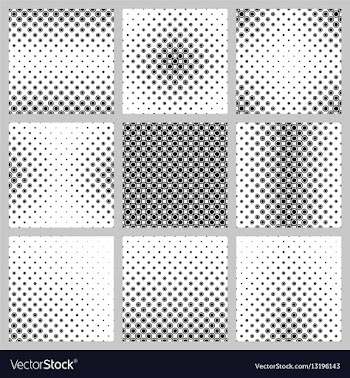 Black and white circle pattern set vector image