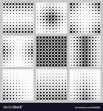 Black and white circle pattern set vector image
