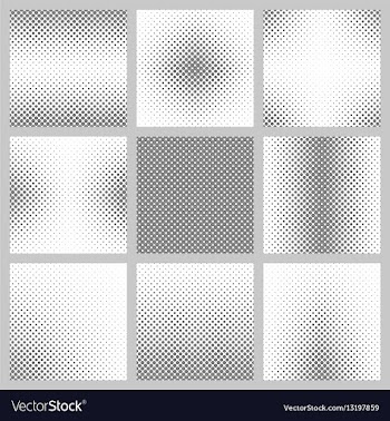 Black and white circle pattern set vector image