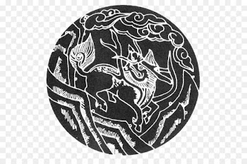 Black and white Clip art - Decorative painting unicorn pattern 