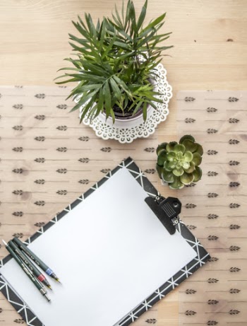 Black And White Clip Board Beside Succulent Plant