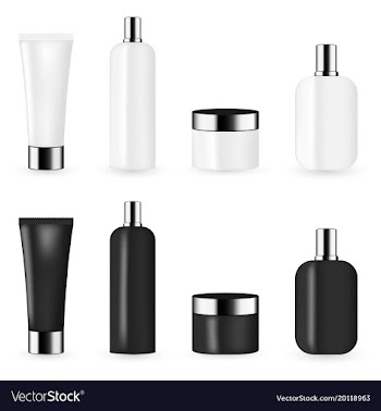 Black and white color cosmetic package template vector image