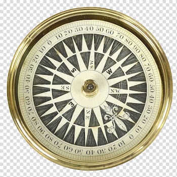 , black and white compass with gold frame transparent background PNG clipart