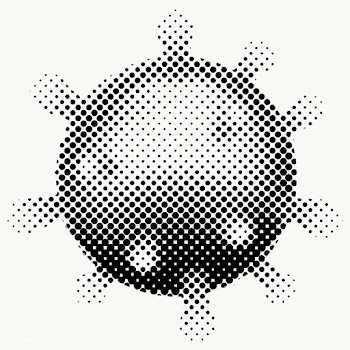 Black and white coronavirus cell under microscope design element | Free  transparent png - 2319157