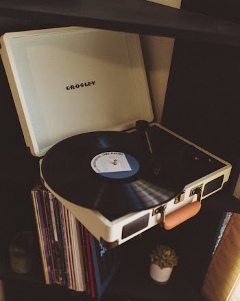 Black and White Crosley Turntable