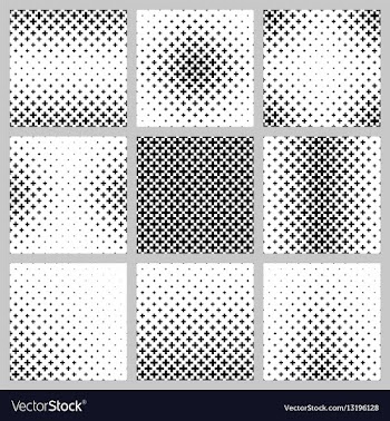 Black and white cross pattern set vector image