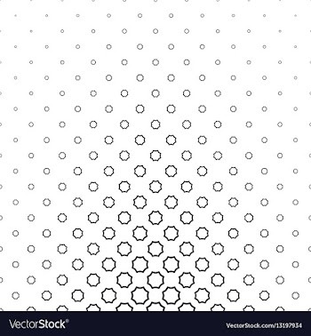 Black and white curved octagon pattern background vector image