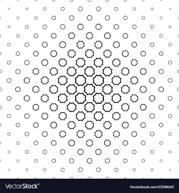Black and white curved octagon pattern background vector image