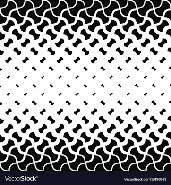 Black and white curved shape pattern background vector image