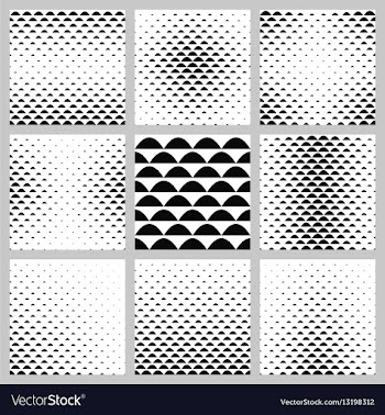 Black and white curved shape pattern set vector image
