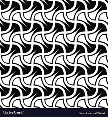 Black and white curved shape pattern vector image