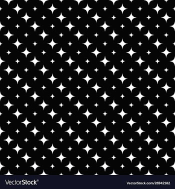 Black and white curved star pattern background vector image