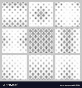 Black and white curved star pattern design set vector image