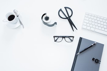 Black and white desktop