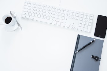 Black and white desktop