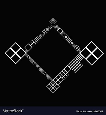 Black and white diagonal modern square badge vector image