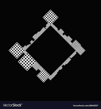 Black and white diagonal square badge decoration vector image