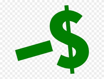 Black And White Download Dollar Clipart - Minus Money Sign