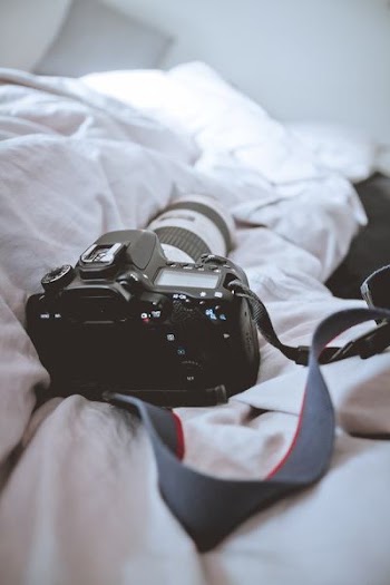 black and white DSLR camera