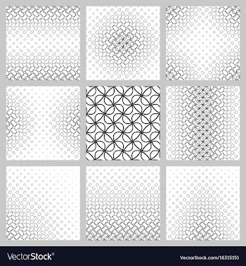Black and white ellipse grid pattern set vector image