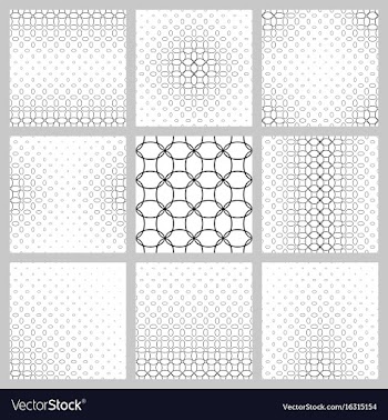 Black and white ellipse grid pattern set vector image