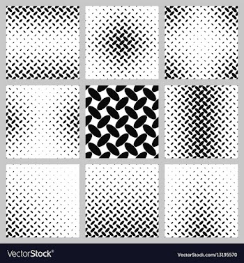 Black and white ellipse pattern background set vector image