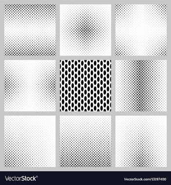 Black and white ellipse pattern background set vector image