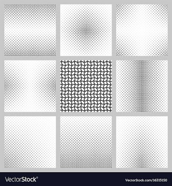 Black and white ellipse pattern background set vector image