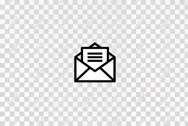 Black and White Envelope Icon with Letter Black and White Envelope Icon with Letter