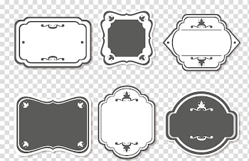 Black and white Euclidean frame, Black and white frame transparent background PNG clipart