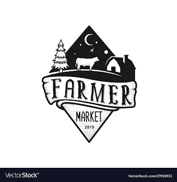 Black and white farm logo design vector image