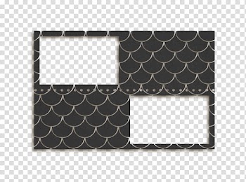 Black and white fish scale frame transparent background PNG clipart