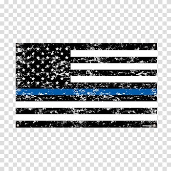 Black and white flag painting, The Thin Red Line Thin Blue Line Flag of the United States Decal, usa flag grung transparent background PNG clipart