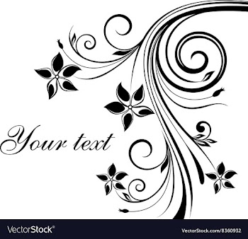 Black and White Floral Design vector image