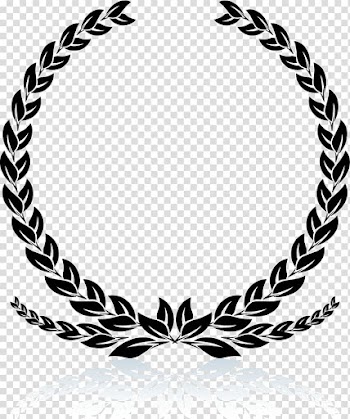 Black and white flower art, Laurel wreath , Black wheat decoration pattern transparent background PNG clipart