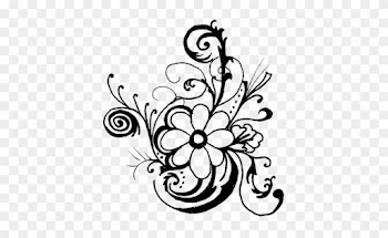 Black And White Flower Clipart