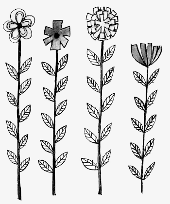Black And White Flowers Stick Figure, Flowers, Stick Figure, Black ...