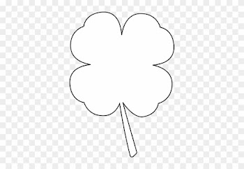 Black And White Four Leaf Clover Clip Art - White 4 Leaf Clover