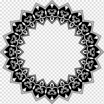 Black and white Frames Grayscale , circle frame transparent background PNG clipart