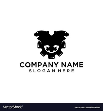 black and white gear logo