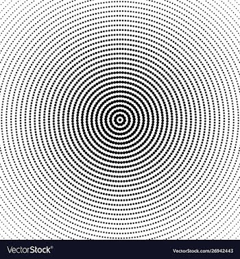 Black and white geometric circular dot pattern vector image