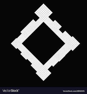 Black and white geometrical diagonal square badge vector image