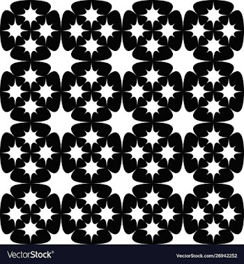 Black and white geometrical seamless curved star vector image