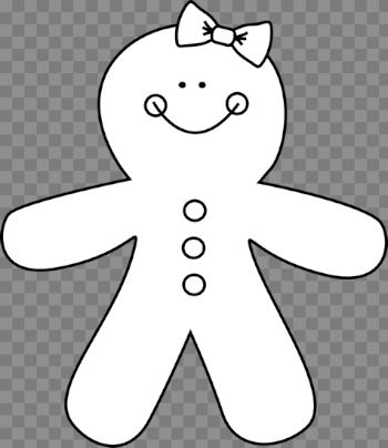 Black and White Gingerbread Girl Clip Art - Black and White ...