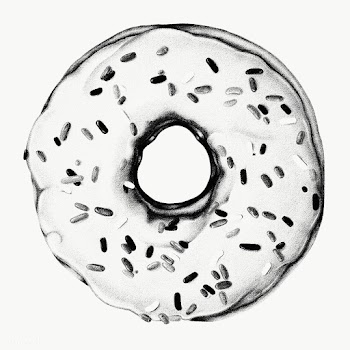 Black and white glazed doughnut drawing style overlay | Free  transparent png - 2340639