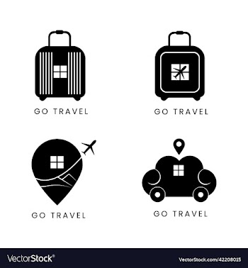 black and white go travel logo collection