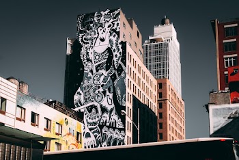 Black And White Graffiti Painted Building
