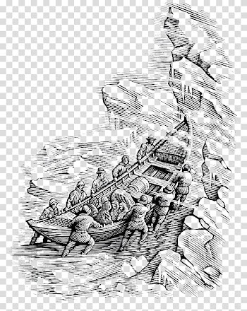 Black and white Graphic design Illustration, Simple black and white boat illustrations transparent background PNG clipart