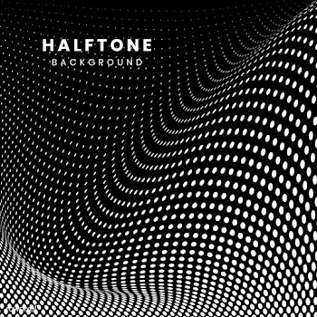 Black and white halftone background vector | Free stock vector - 542645